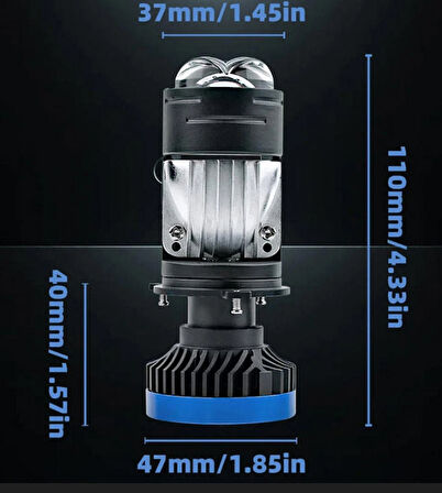 Femex Gt Nano Pro H4 Lazer Mini Bi Led Mercekli Şimşek Etkili Led Xenon 110W 22.000 Lumen