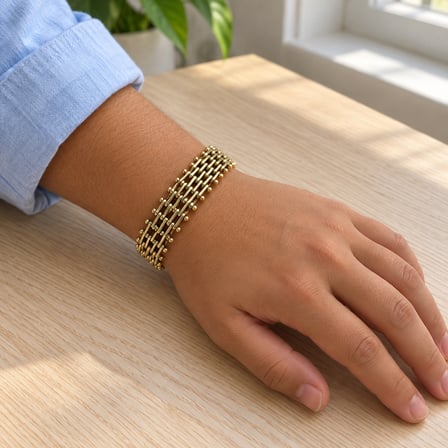 XP Marka 14K Altın Renginde Çok Sıralı Zincir Bileklik