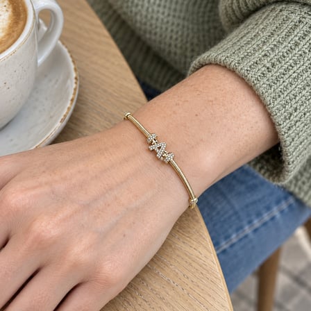 14K Altın Renginde A Harfli Taşlı Yılan Zincir Kadın Bileklik +5cm Uzatma