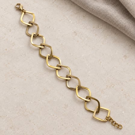 Veyra Gold Geometrik Halka Zincir Kadın Bileklik – Heykelsi Şıklık
