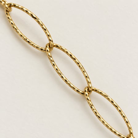 XP Özel Seri | Aurelia Işık Halkası Gold Renk Dokulu Oval Zincir Kadın Bileklik – Ayarlanabilir Zarif Tasarım - 17 - 19 cm
