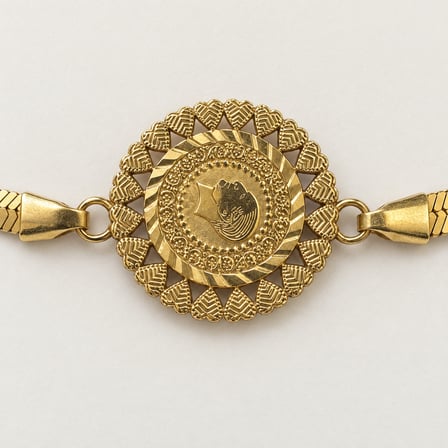 Dora Miras Gold – Kuyumcu Modeli Madalyon Detaylı Balıksırtı Zincir Ayarlanabilir Kadın Bileklik