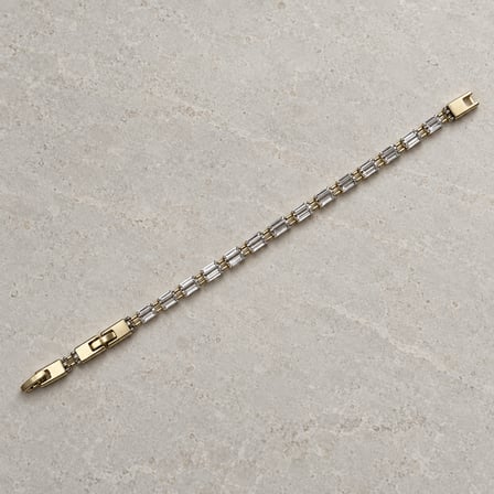 XP Éclat Işık Yolu Baget Taşlı 14K Altın Renginde Kadın Bileklik - 16,5 - 18 cm (60)