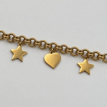 Star Love Yıldız & Kalp Sallantılı 316L Paslanmaz Çelik Altın Renk Kadın Bileklik