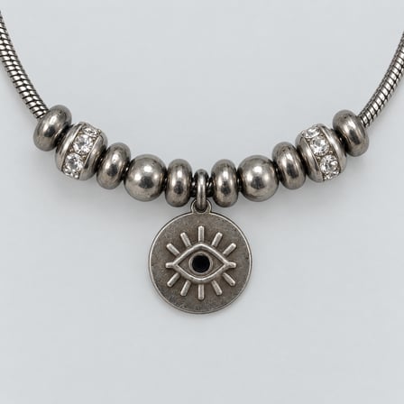 Mystic Eye Gümüş Renkli Göz Figürlü Taş Detaylı Charm Kadın Bileklik