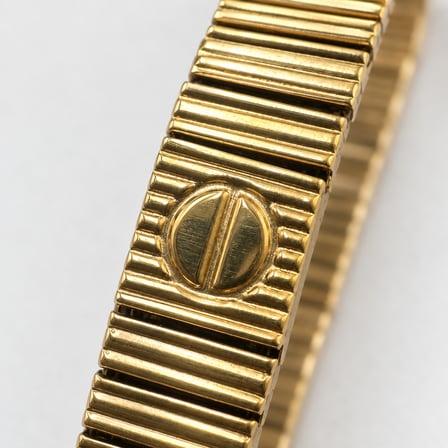 Golden Pulse 316L Paslanmaz Çelik Altın Renk Çizgili Esnek Kelepçe Kadın Bileklik - 15 - 16,5 cm (57)