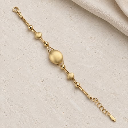 Aurelia Gold Saf Dokunuş – 316L Paslanmaz Çelik Oval Detaylı Double Çift Zincir Kadın Bileklik
