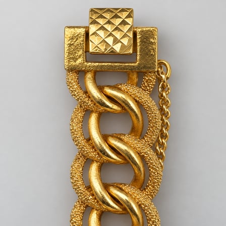 Aurelia Gold Dokulu Gurmet Zincir Kadın Bileklik – 14 Ayar Altın Kaplama - 19-23 cm