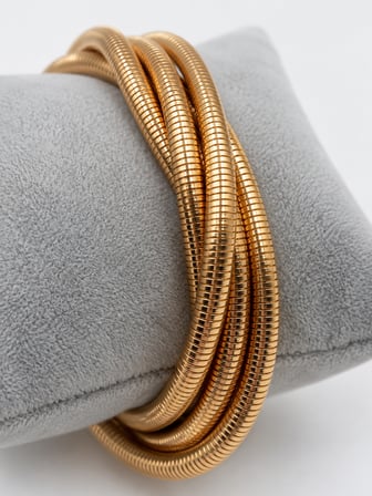 Golden Vortex Çok Sıralı Sarmal Kadın Bileklik – 14K Altın Rengi, ZRA Muadili Tasarım - Ayarlanabilir