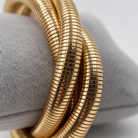 Gold Orbit Üç Sıralı Çapraz Tasarım 316L Paslanmaz Çelik Kadın Bileklik - 16,5 - 18 cm (60)