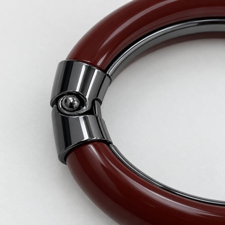 Dora’s Shine Bordeaux Noir Bordo KAHVERENGİ Antrasit Detaylı Kadın Kelepçe Bileklik – ZRA Muadili - (60 Numara) - 17,5 - 19 cm