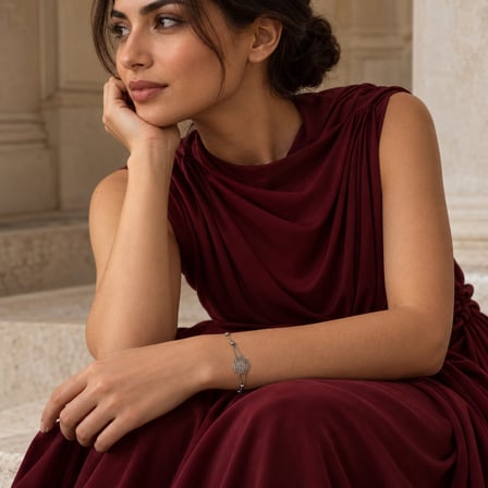 Dora’s Shine | Mistik Mandala Paslanmaz Çelik Kadın Bileklik – Gümüş Renk, Çift Zincir ve Top Detaylı, Ayarlanabilir