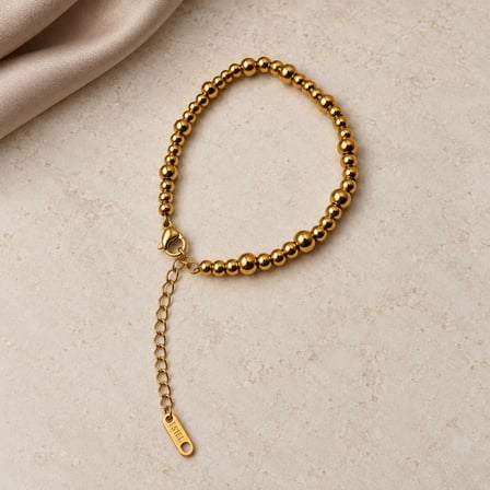 Dora’s Shine Gold Orbit Altın Renk Paslanmaz Çelik Top Boncuklu Ayarlanabilir Kadın Bileklik