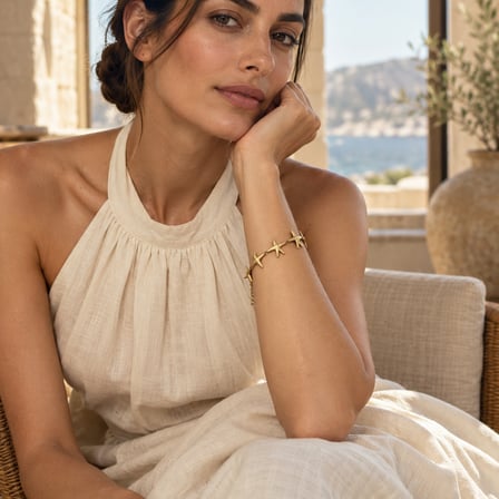Dora’s Shine Maré Deniz Yıldızı Figürlü Special Altın Renk Özel Seri Paslanmaz Çelik Ayarlanabilir Kadın Bileklik