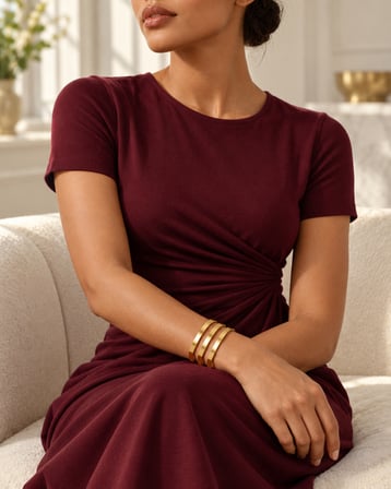 Dora’s Shine Aura Gold 3’lü Altın Renk Düz Yüzey Minimalist Kadın Halka Bilezik Seti - 66 numara - 21 - 22,5 cm