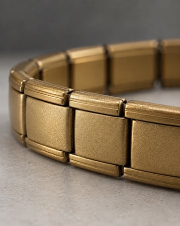 Dora’s Shine Retro Gold Mat Altın Tonlu Dikdörtgen Baklalı Vintage Kadın Bileklik - 18-19 cm