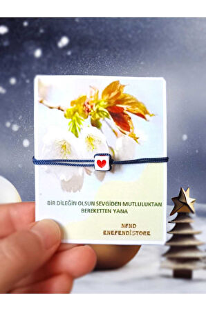 BİLEKLİK KALPLİ LACİVERT İPLİ MAKROME İPLİ  HEDİYELİK ŞANS ARKADAŞLIK BİLEKLİĞİ