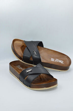 Kadın Siyah Çapraz Anatomik Günlük Terlik