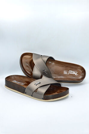 Kadın Platin Çapraz Anatomik Günlük Terlik