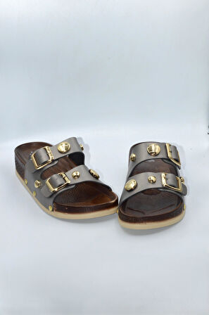 Kadın Plaitn Tokalı Yazlık Günlük Terlik