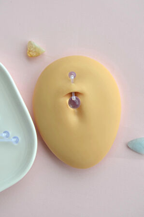 Hamilelik Dönemi Esnek Bioplast Göbek Piercing Seti – 4 Farklı Uzunluk