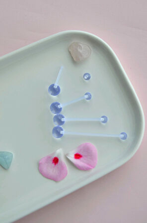 Hamilelik Dönemi Esnek Bioplast Göbek Piercing Seti – 4 Farklı Uzunluk