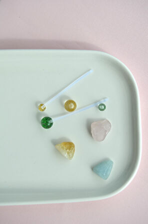 Hamilelik İçin Simli Bioplast Göbek Piercing Seti – 2'li (Yeşil & Sarı)