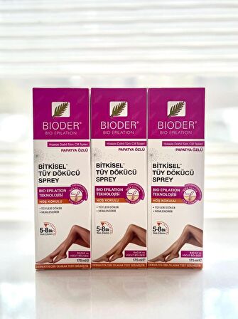 Bioder Bitkisel Tüy Dökücü Sprey 175 ml 3'LÜ SET