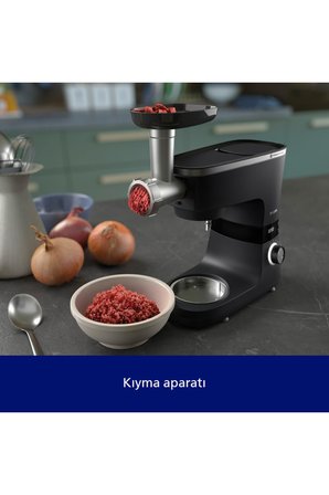 Et kıyma aparatlı, Sıçratmaz Kapaklı, 5.5 L Hazne, HomeID Uygulamalı ProKnead Teknolojisi Mikser
