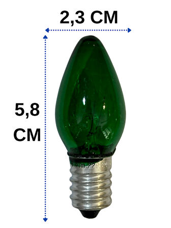 Bizim 10W Yeşil Işık E14 Duylu Dim Edilebilir Mum Ampul (5 Adet)