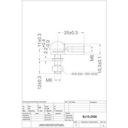 4 LÜ SET MAFSAL GAZLI AMORTİSÖR BAĞLANTI PARÇASI M6