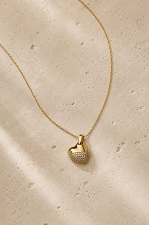 Balenbi Jewelry Taşlı Kalp Uçlu Kararmaz Çelik Kadın Kolye 14K Gold 1163
