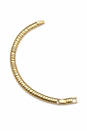 Balenbi Jewelry 14K Gold Renk Zirkon Taş Detaylı Premium Kararmaz Çelik Kadın Bileklik 1182