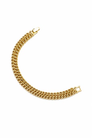 Balenbi Jewelry 14K Gold Renk Kalın Zincir Model Premium Kararmaz Çelik Kadın Bileklik 1185