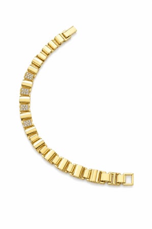 Balenbi Jewelry 14K Gold Renk Zirkon Taş Detaylı Premium Kararmaz Çelik Kadın Bileklik 1186