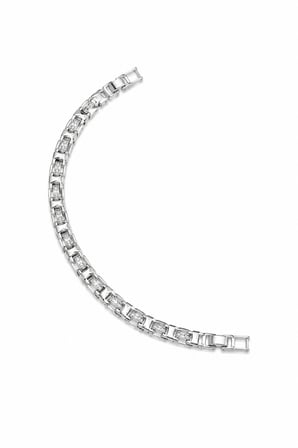 Balenbi Jewelry Gümüş Renk Baget Zirkon Taş Detaylı Paslanmaz Çelik Kadın Bileklik 1203