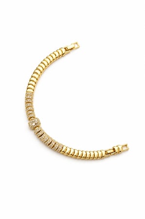 Balenbi Jewelry Esnek Tasarım Çok Sıralı Zirkon Taşlı Kadın Bileklik 14K Gold Renk 1216