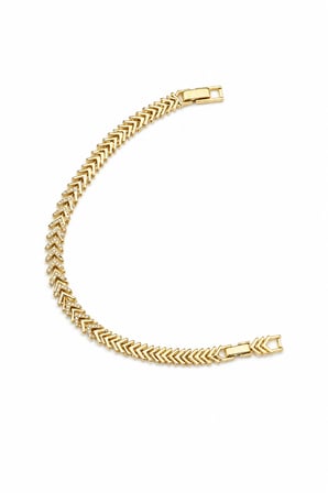 Balenbi Jewelry Balık Sırtı Zincir Zirkon Taş Detaylı Kadın Bileklik 14K Gold Renk 1223
