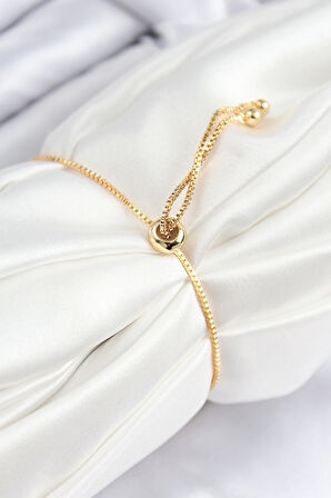 Pirinç Zirkon Taşlı Çift Sıra Model Gold Renk Asansörlü Kadın Bileklik