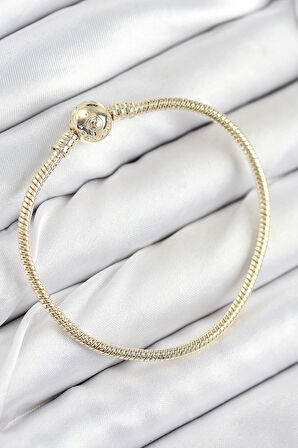Pirinç Charm Topcuk Model Gold Renk Kadın Bileklik