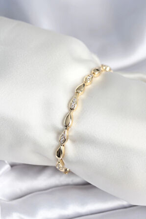 Pirinç Gold Renk Damla Model Kadın Bileklik