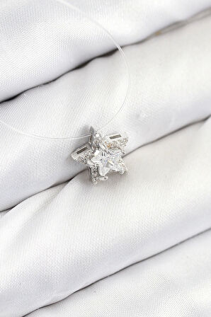 Misineli Yıldız Model Gümüş Renk Hayalet Kolye