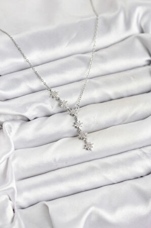 316L Çelik Zincir Gümüş Renk Kutup Yıldızı Model Kadın Kolye