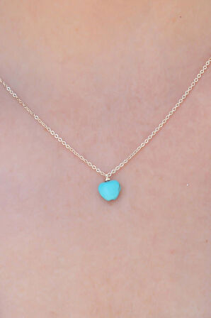 Gold Renk Mavi Boncuk Figür Kadın Kolye