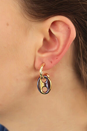 Renkli Hematit Taşlı Küpe Seti