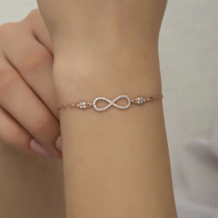 Gümüş Rose Sonsuzluk Kadın Bileklik