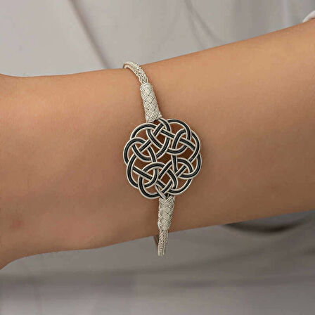 Gümüş Kazaziye Örgü Bileklik