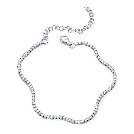 Gümüş 2 mm Su Yolu Kadın Bileklik