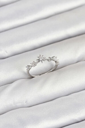 Pirinç Gümüş Renk Manifest Kadın Yüzük