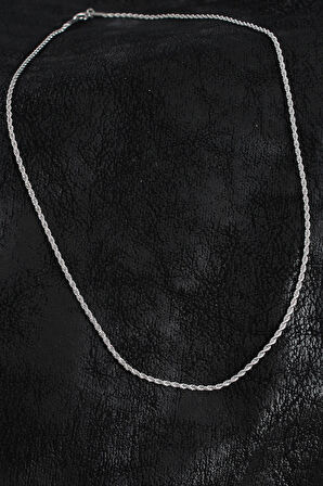 316L Çelik Halat Zincir Model Gümüş Renk Erkek Kolye